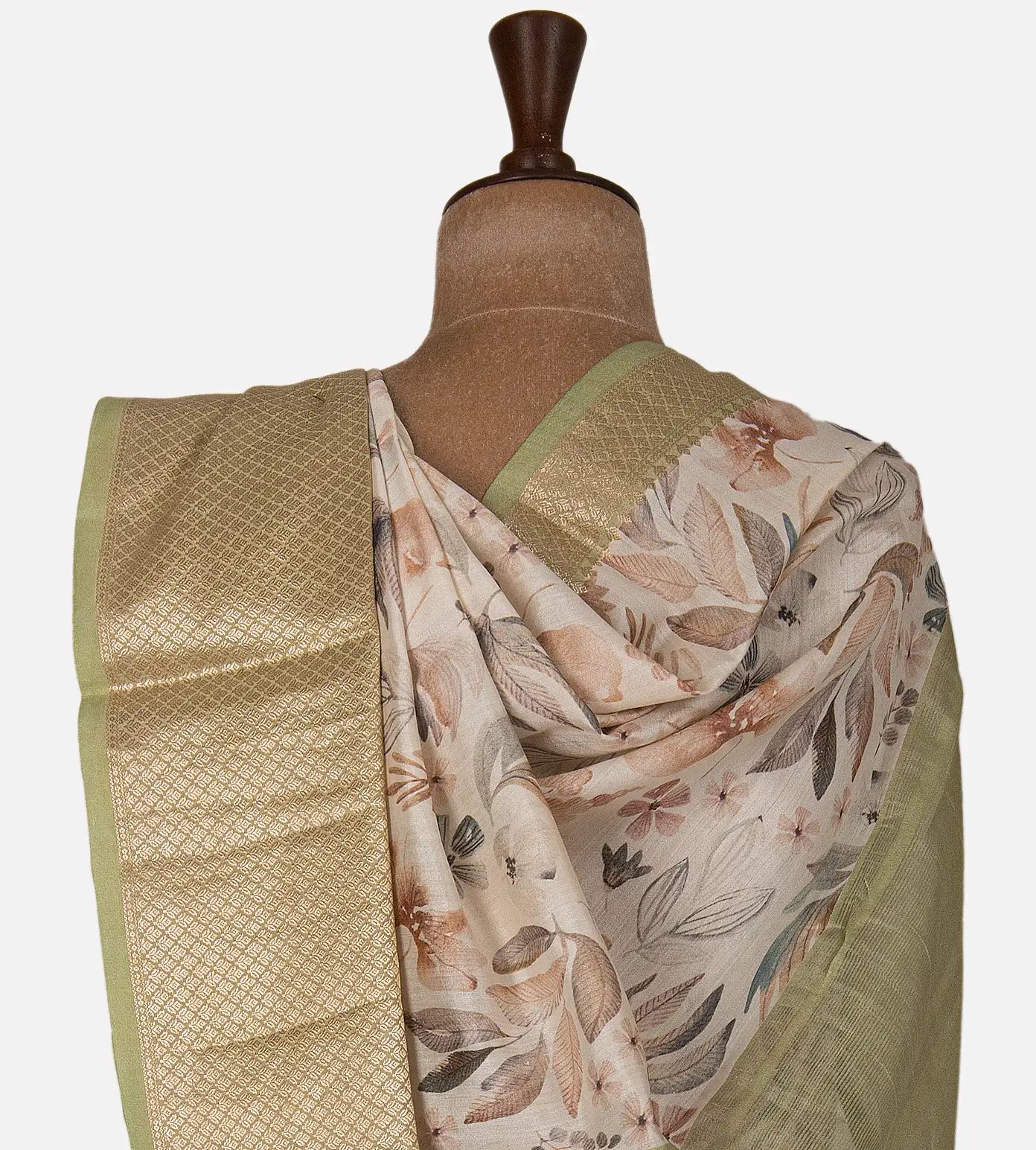 Off-White Chaniya Silk Saree