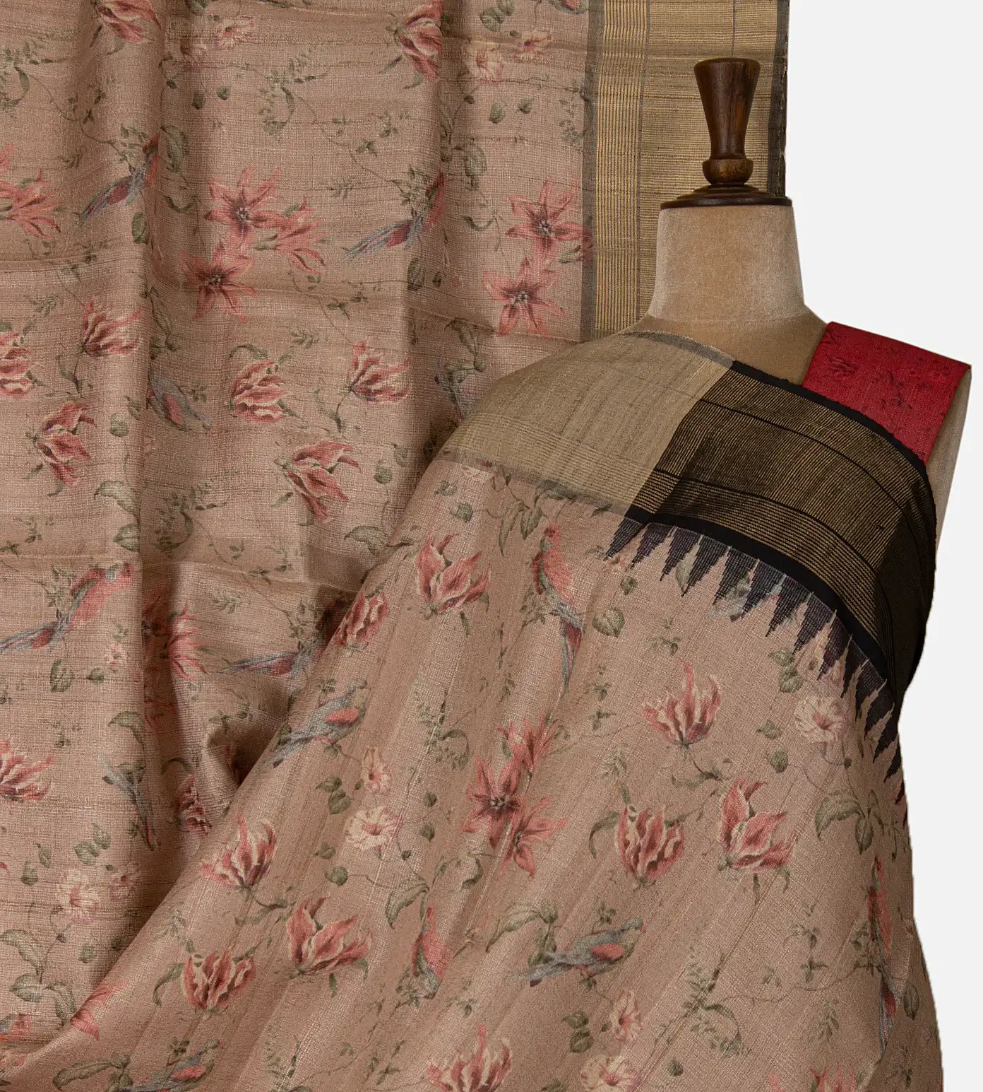 Rose Gold Tussar Saree