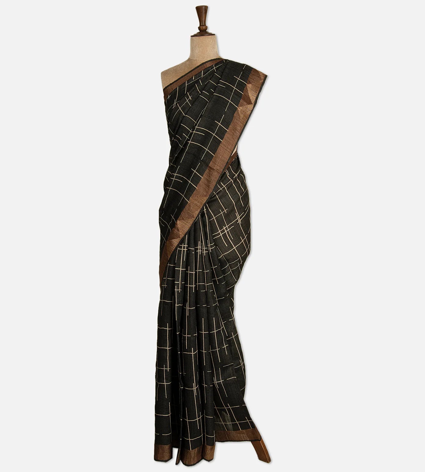 Black Tussar Saree