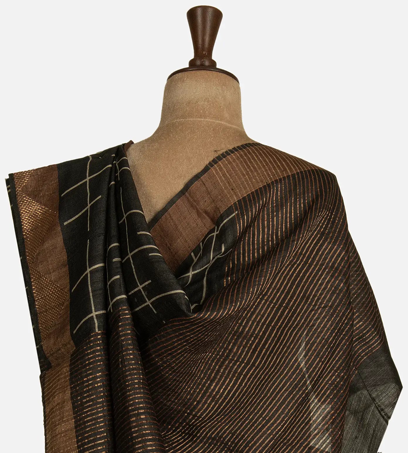 Black Tussar Saree