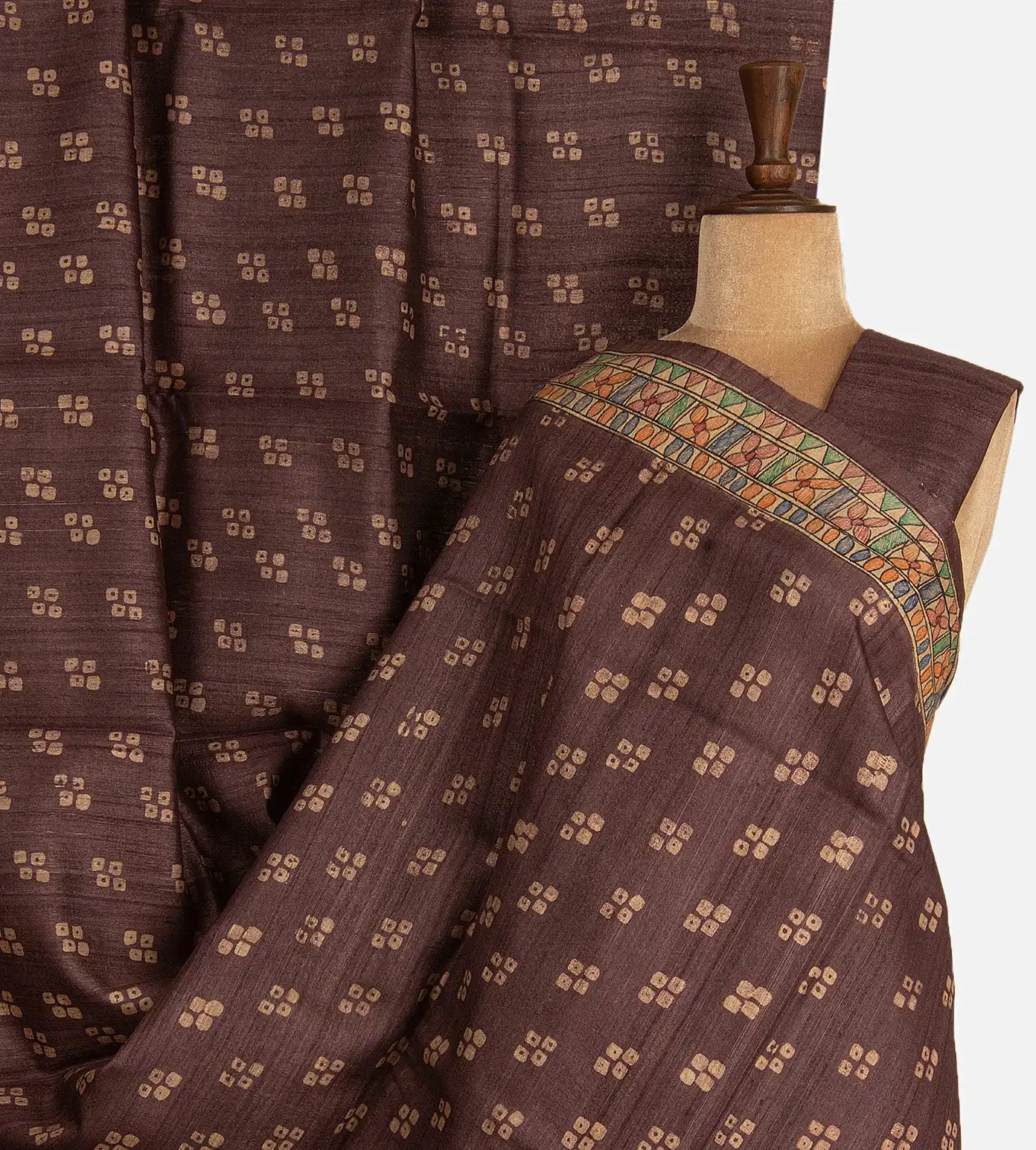 Deep Maroon Tussar Saree
