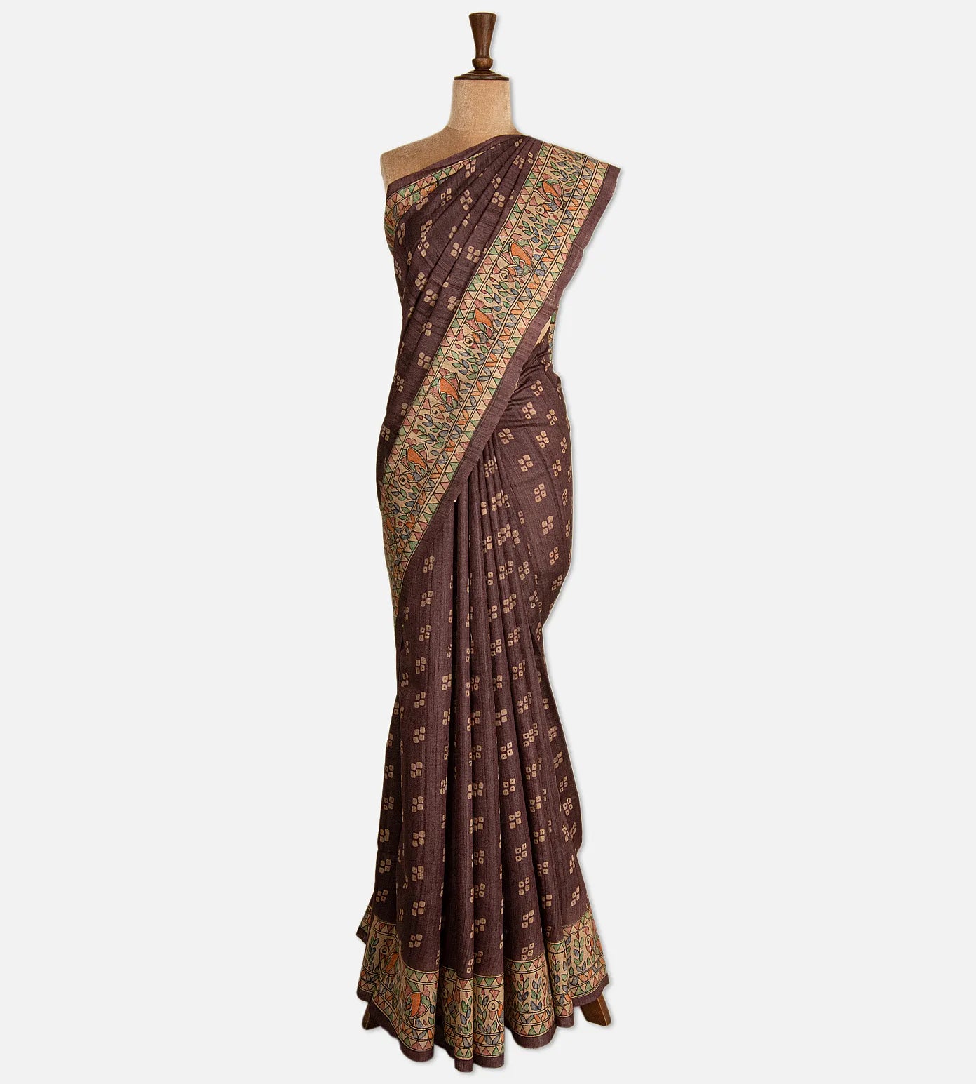Deep Maroon Tussar Saree