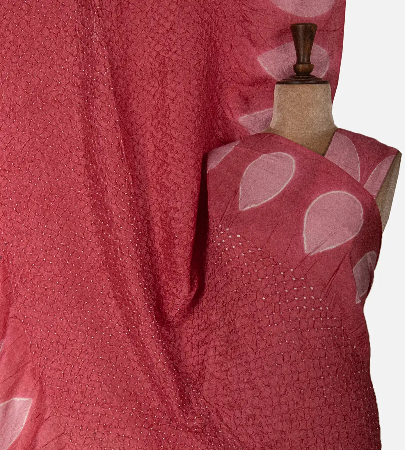 Pink Tussar Bandhani Saree
