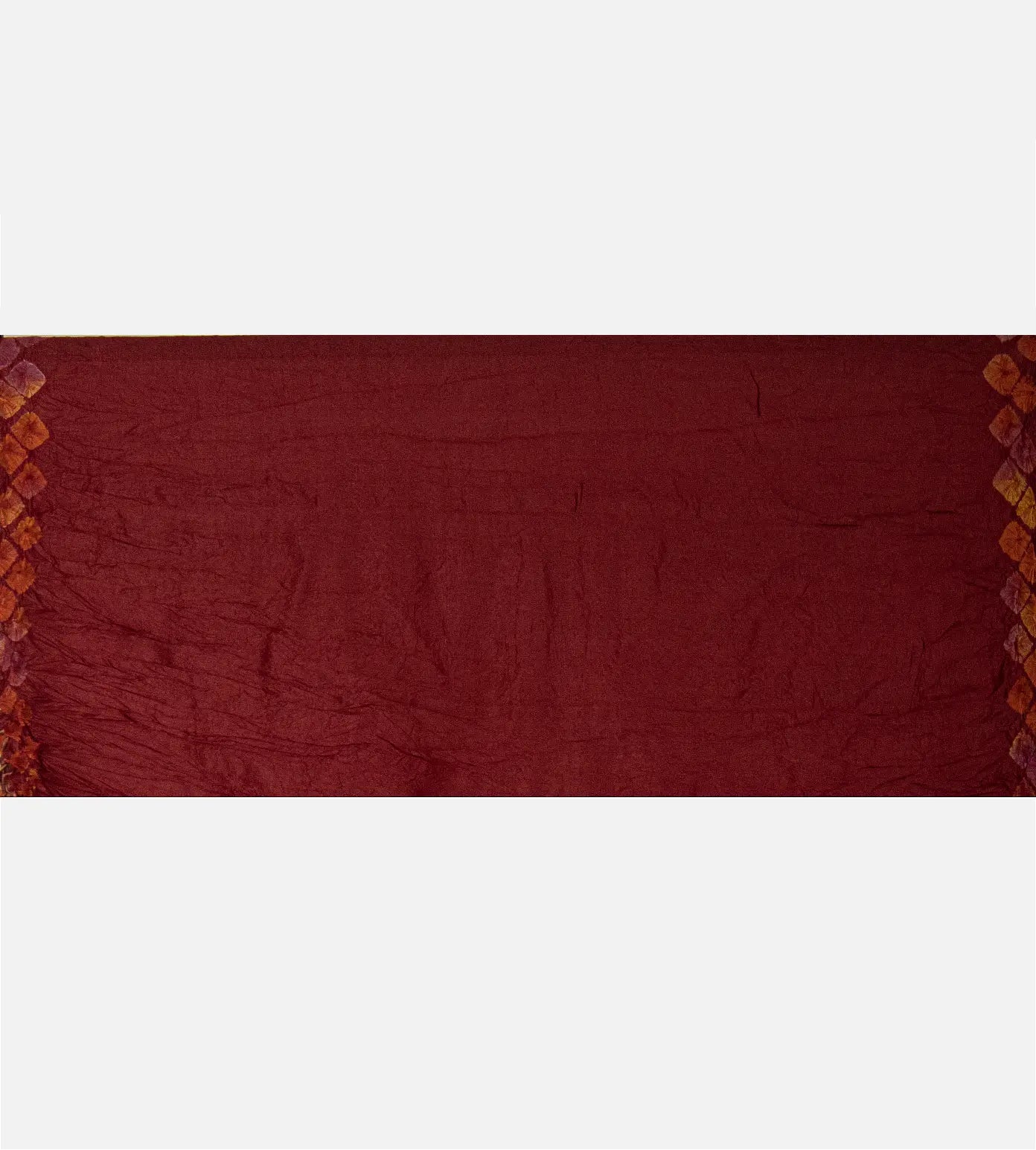 Maroon Bandhani Tussar Saree