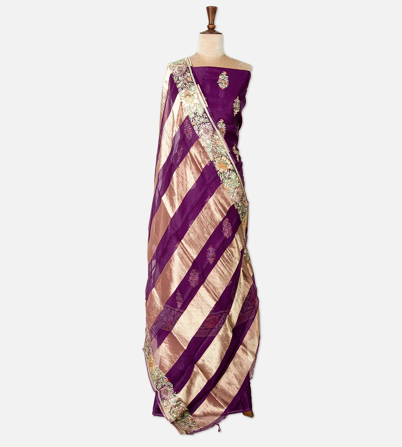 Purple Organza Embroidery Salwar