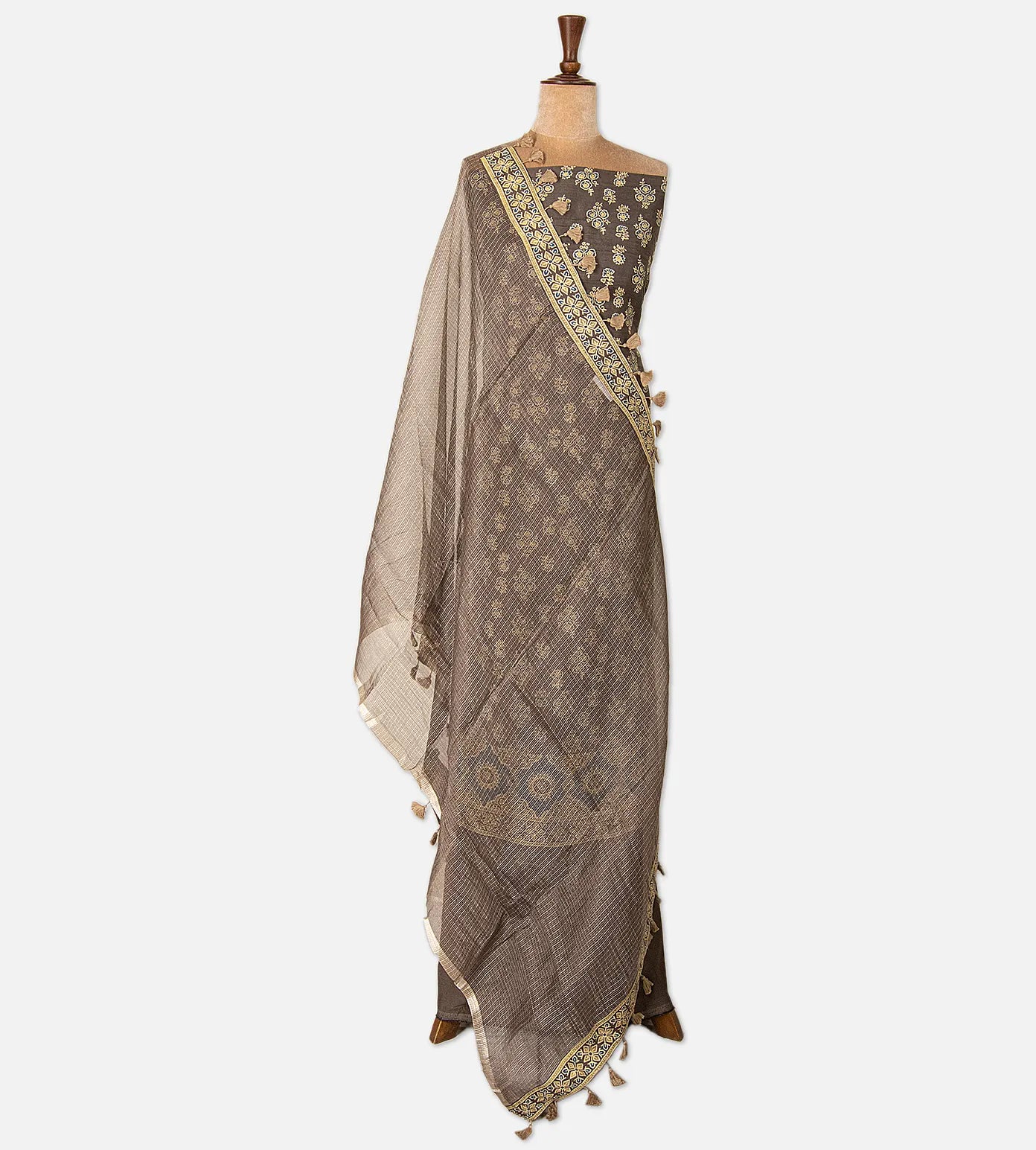 Brown Tussar Georgette Salwar