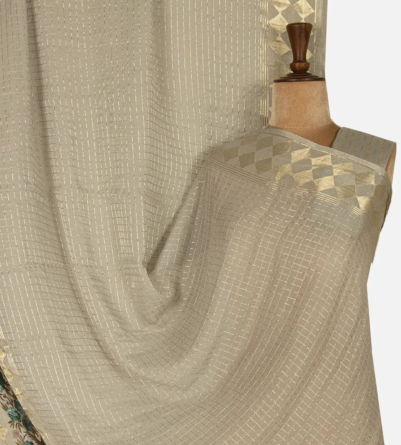 Grey Georgette Saree