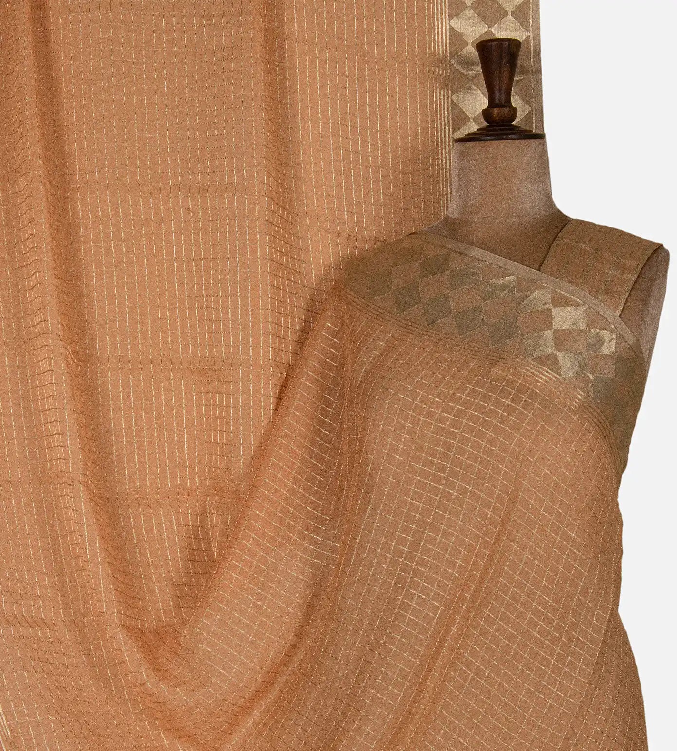 Peach Georgette Saree