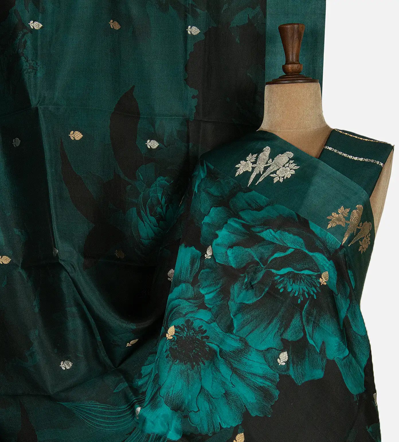Black Banarasi Kattan Silk Saree