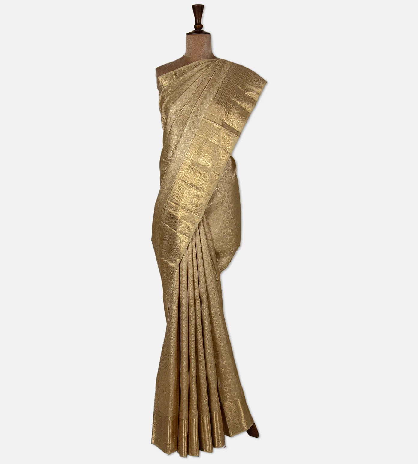 Beige Kanchipuram Silk Saree