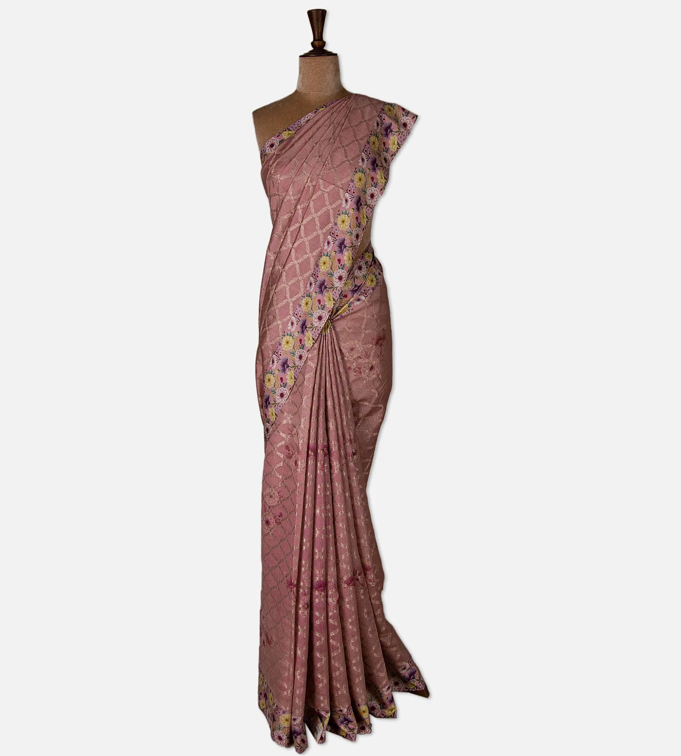 Light Pink Chaniya Silk Saree