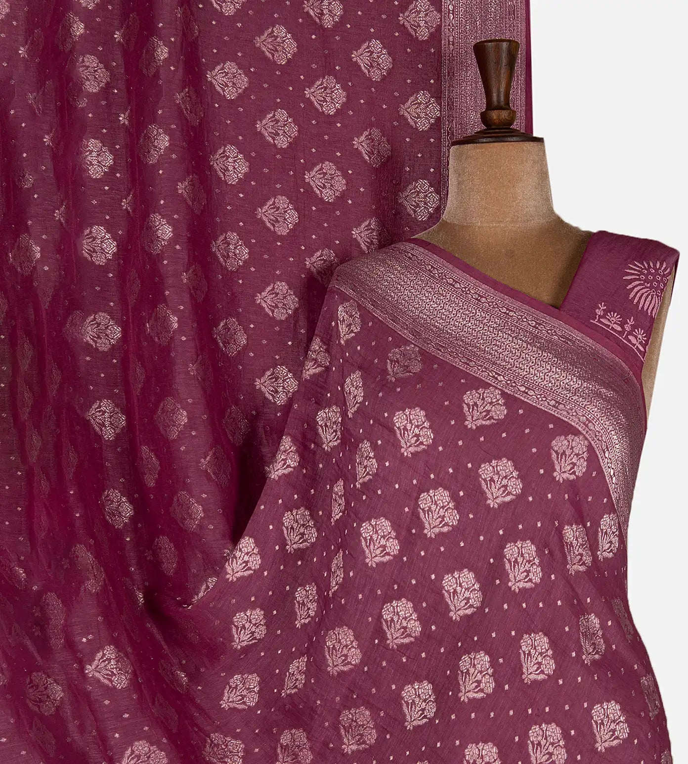 Pink Banarasi Linen Georgette Saree