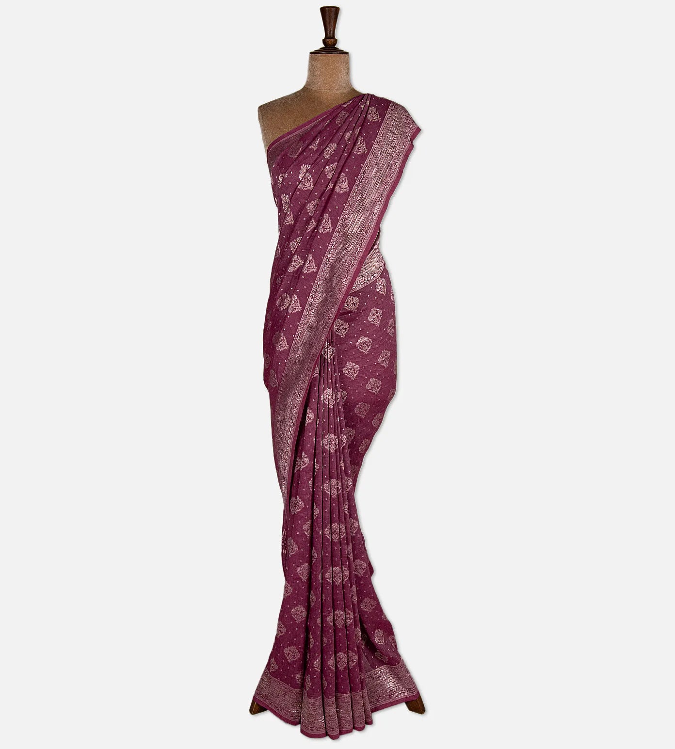Pink Banarasi Linen Georgette Saree