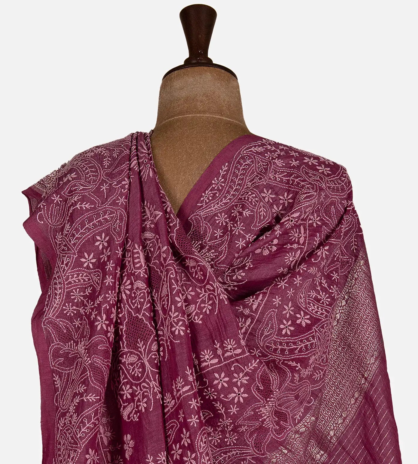 Pink Banarasi Linen Georgette Saree