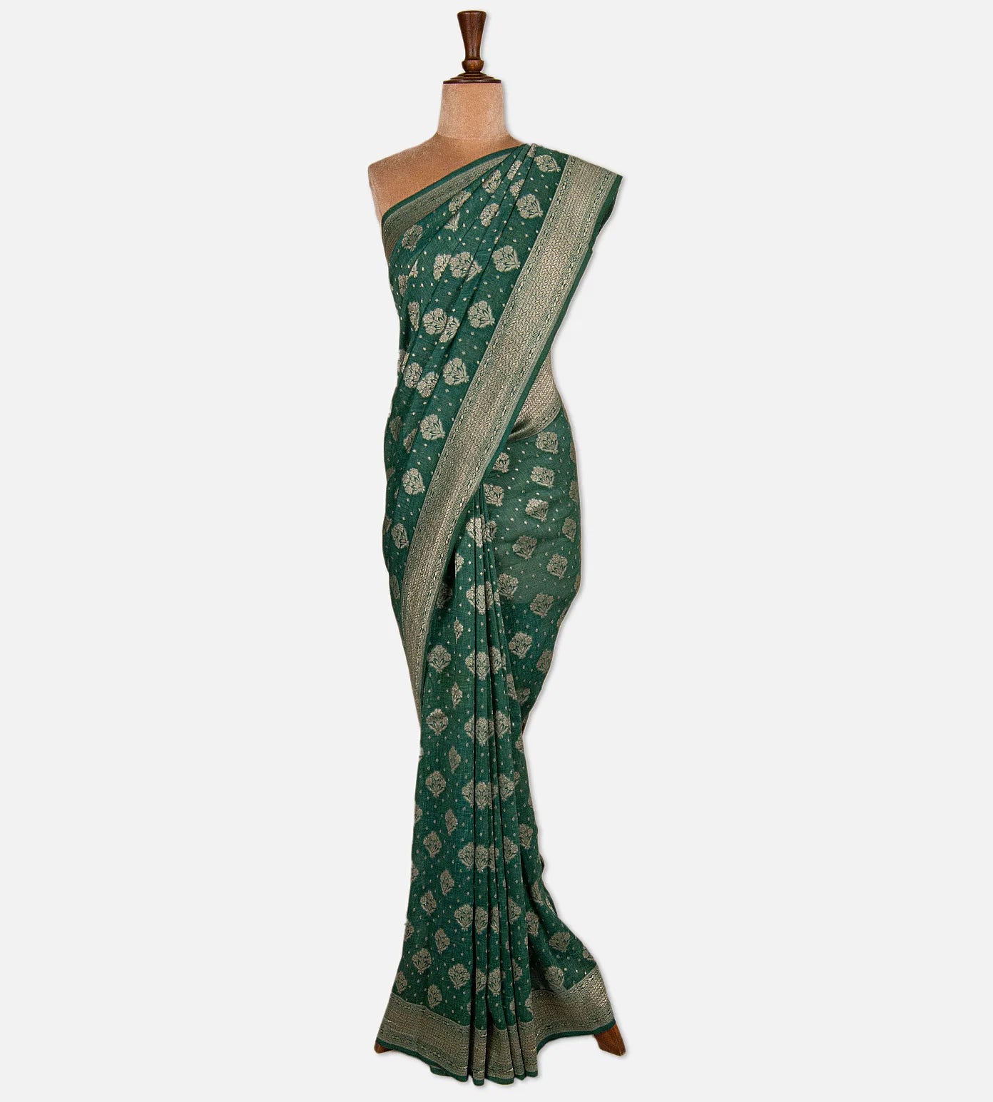 Blue Banarasi Linen Georgette Saree