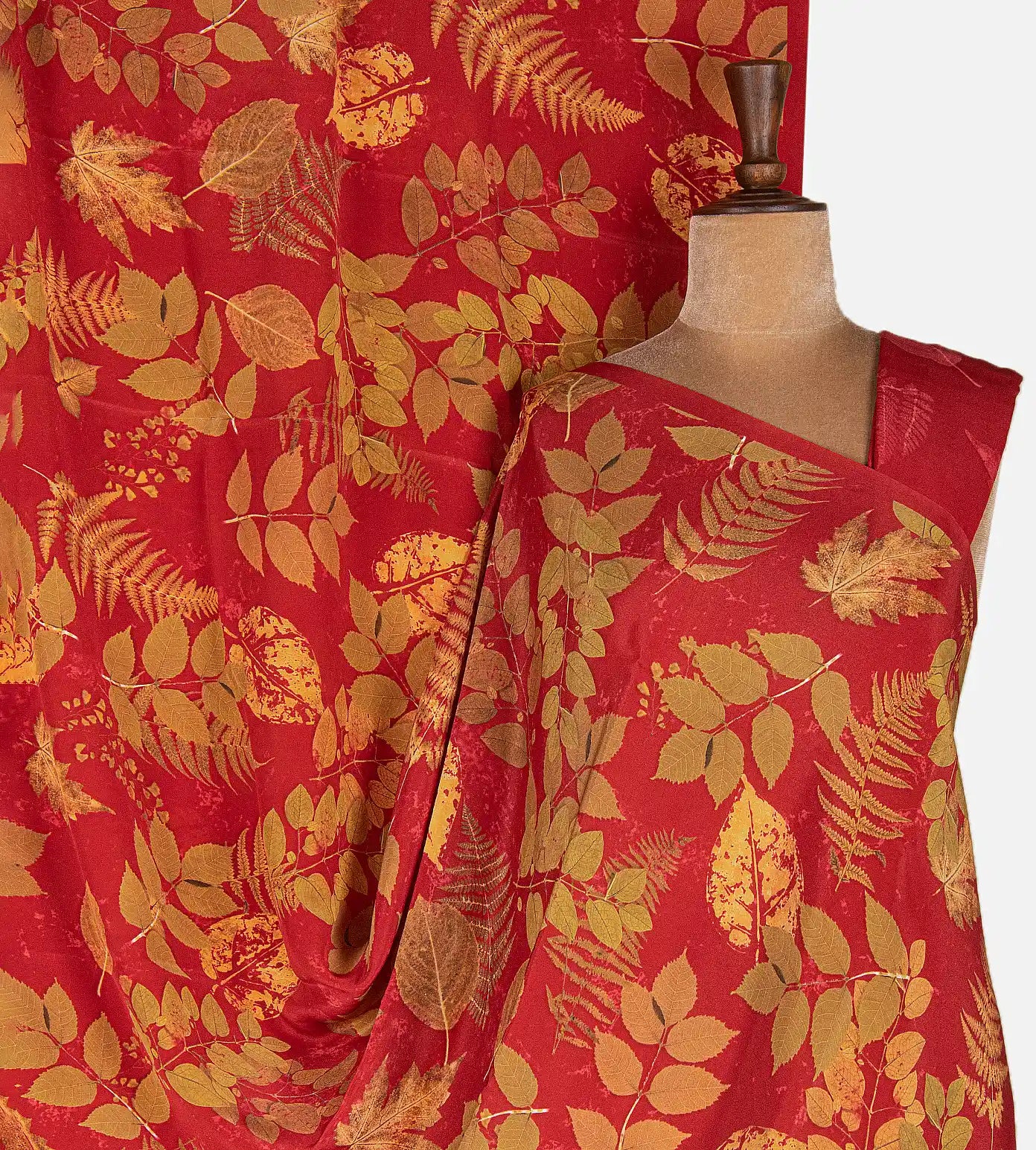Red Crepe Saree