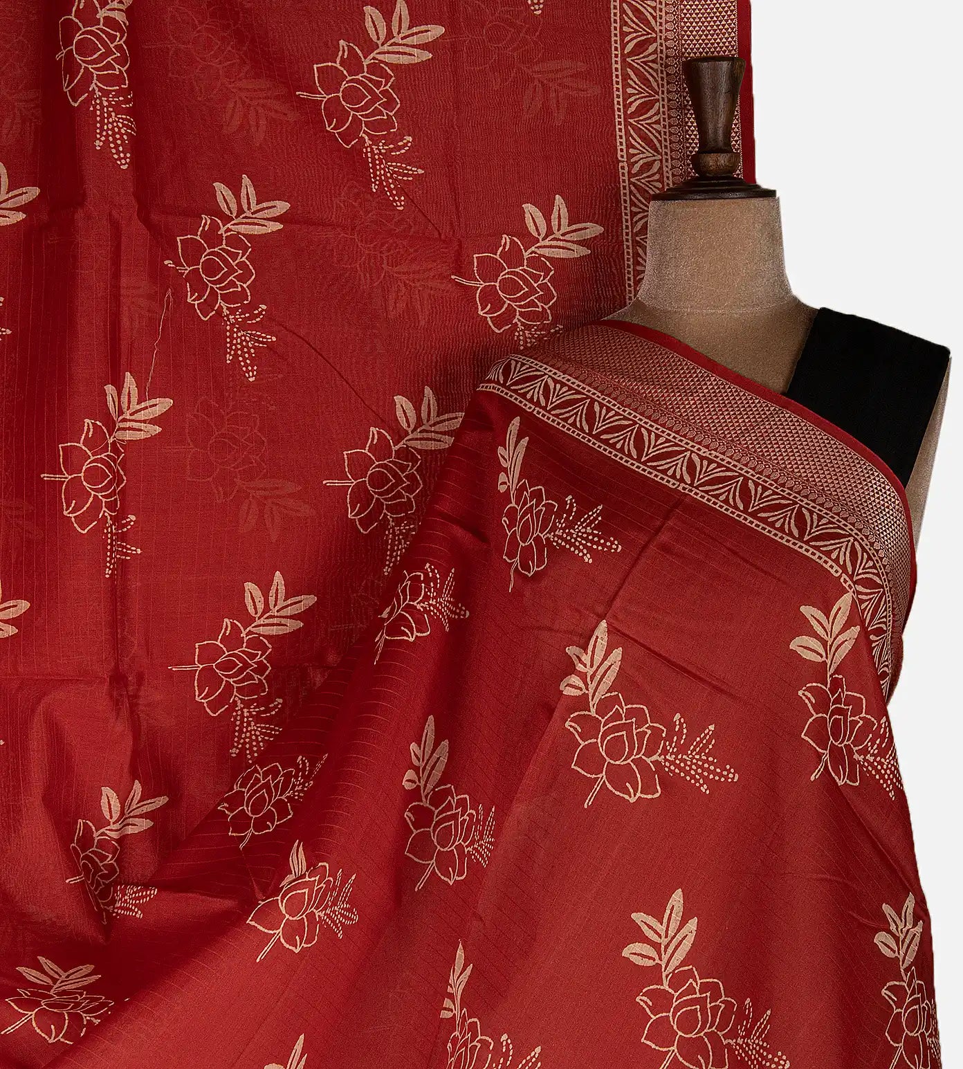 Red Chanderi Cotton Saree