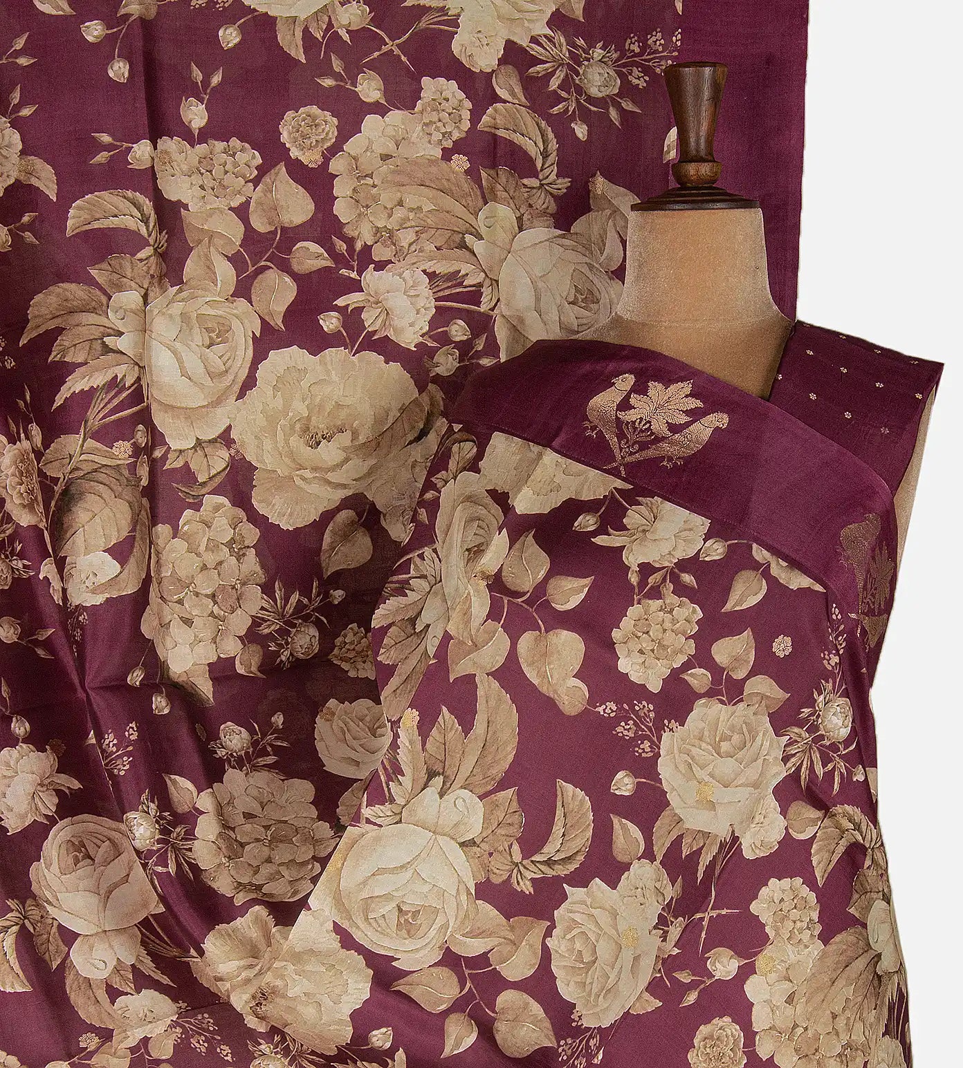 Dark Pink Banarasi Kattan Silk Saree