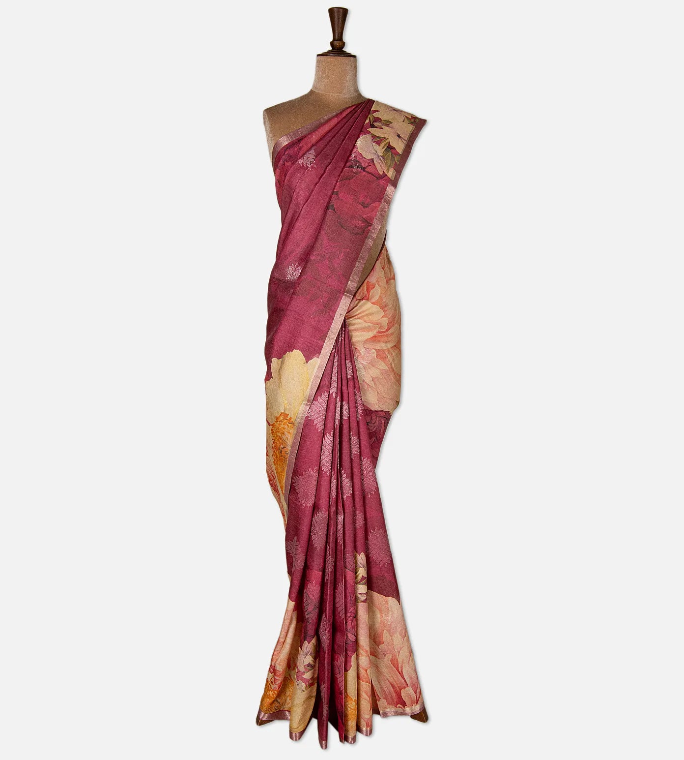 Pink Tussar Saree