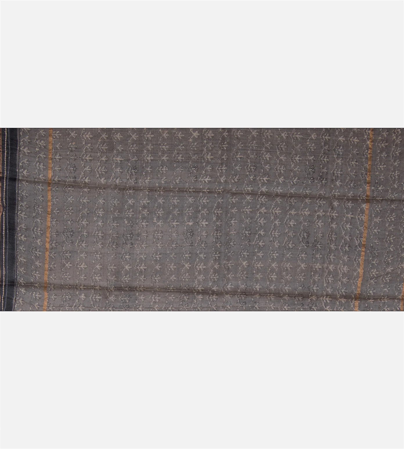 Grey Tussar Printed Saree