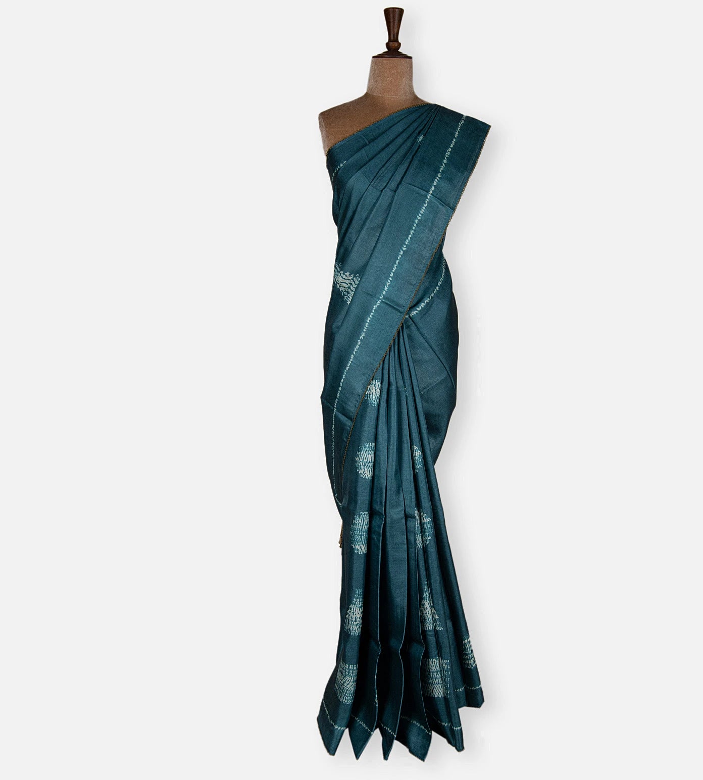 Blue Shibori Tussar Saree
