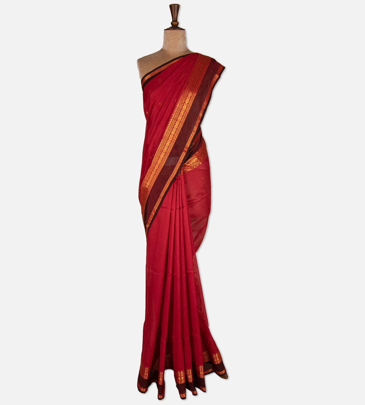 Red Cotton Silk Saree