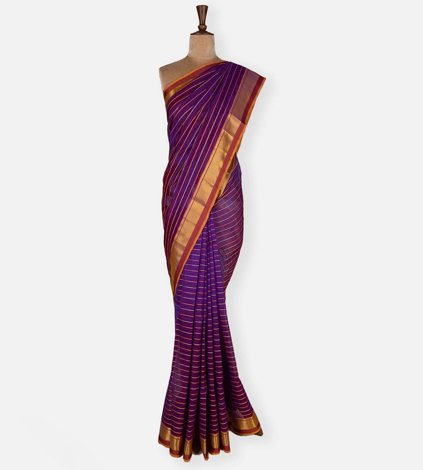 Purple Cotton Silk Saree