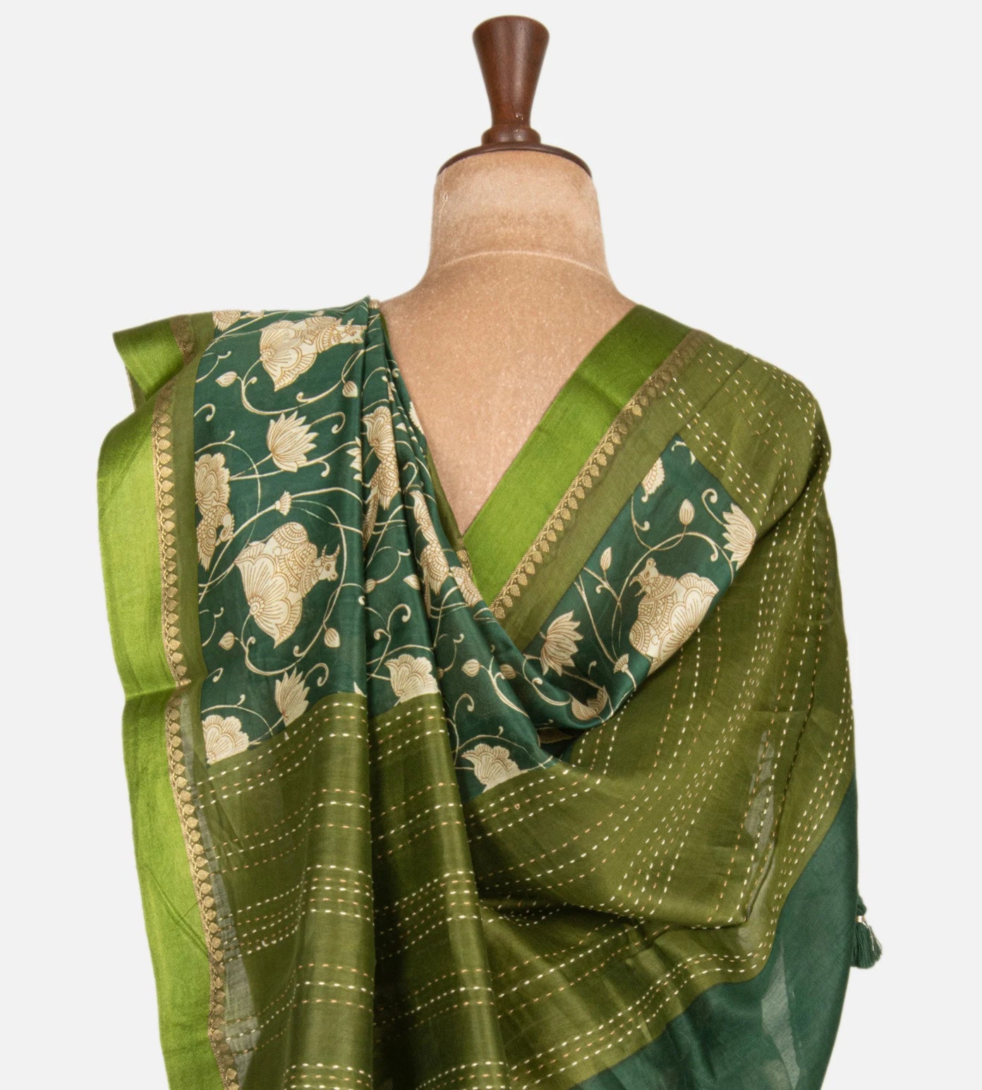 Green Chanderi Cotton Saree