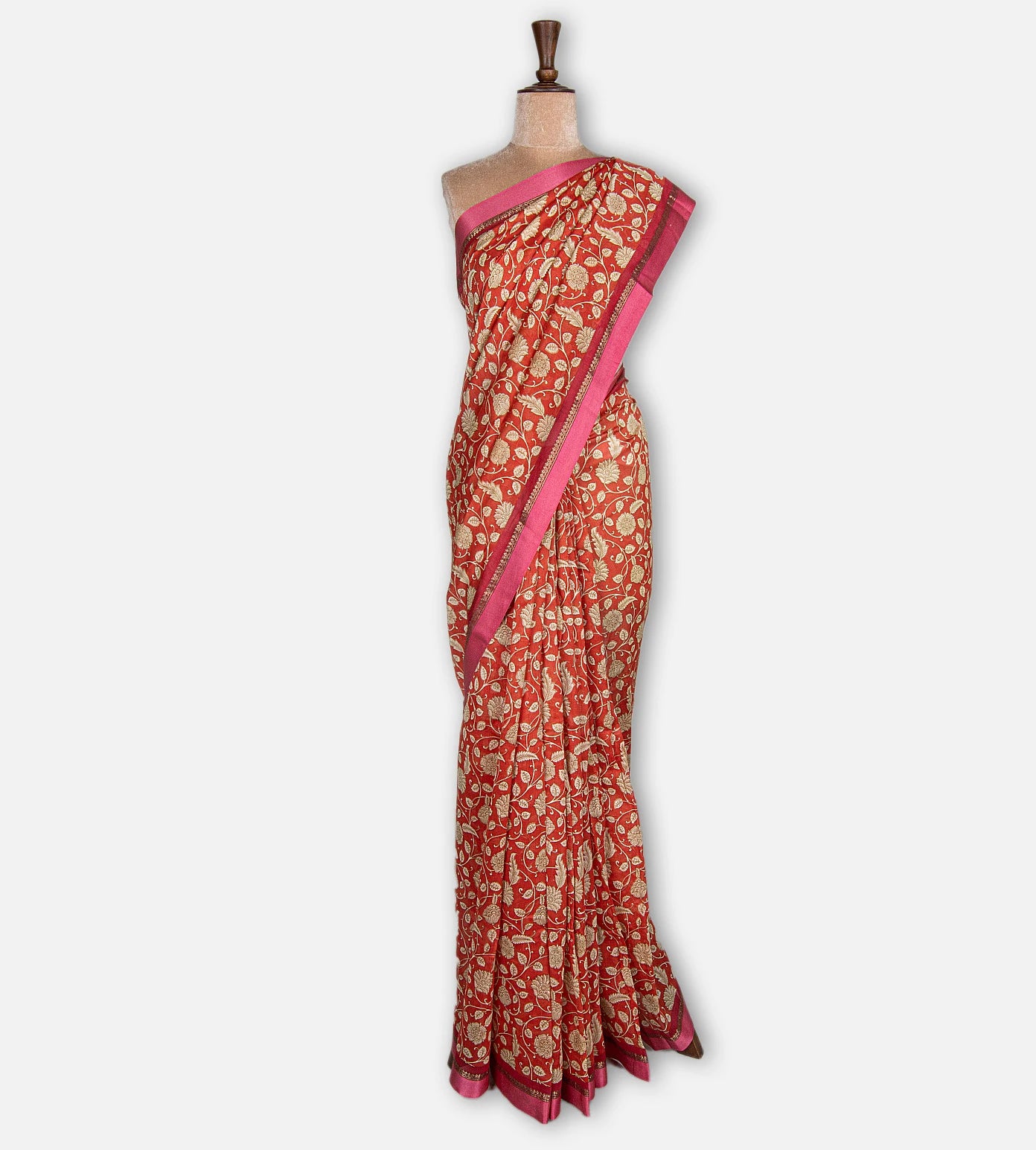 Red Chanderi Cotton Saree