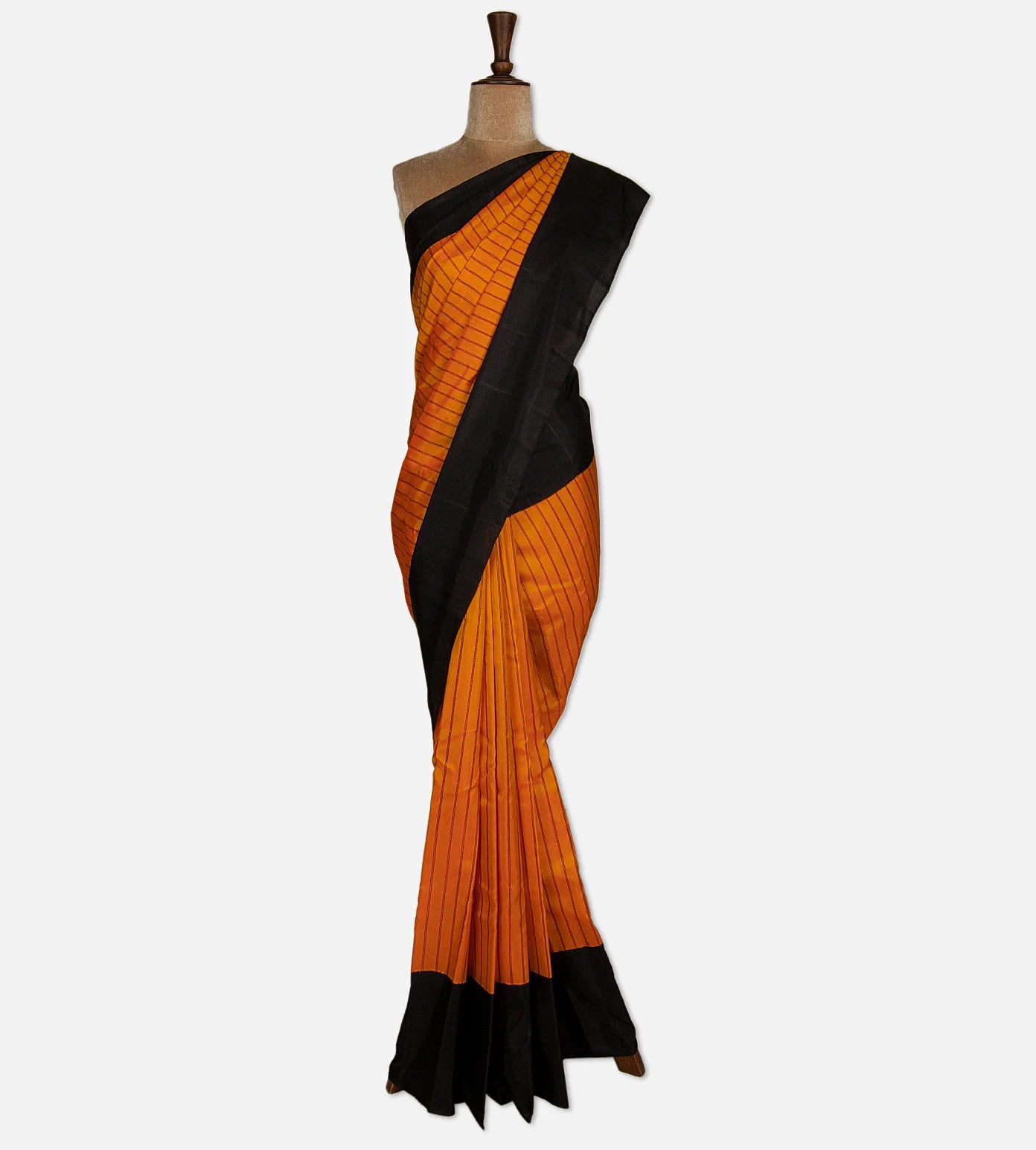Orange Gadwal Silk Saree