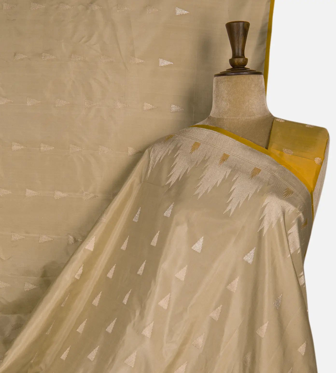 Beige Gadwal Silk Saree