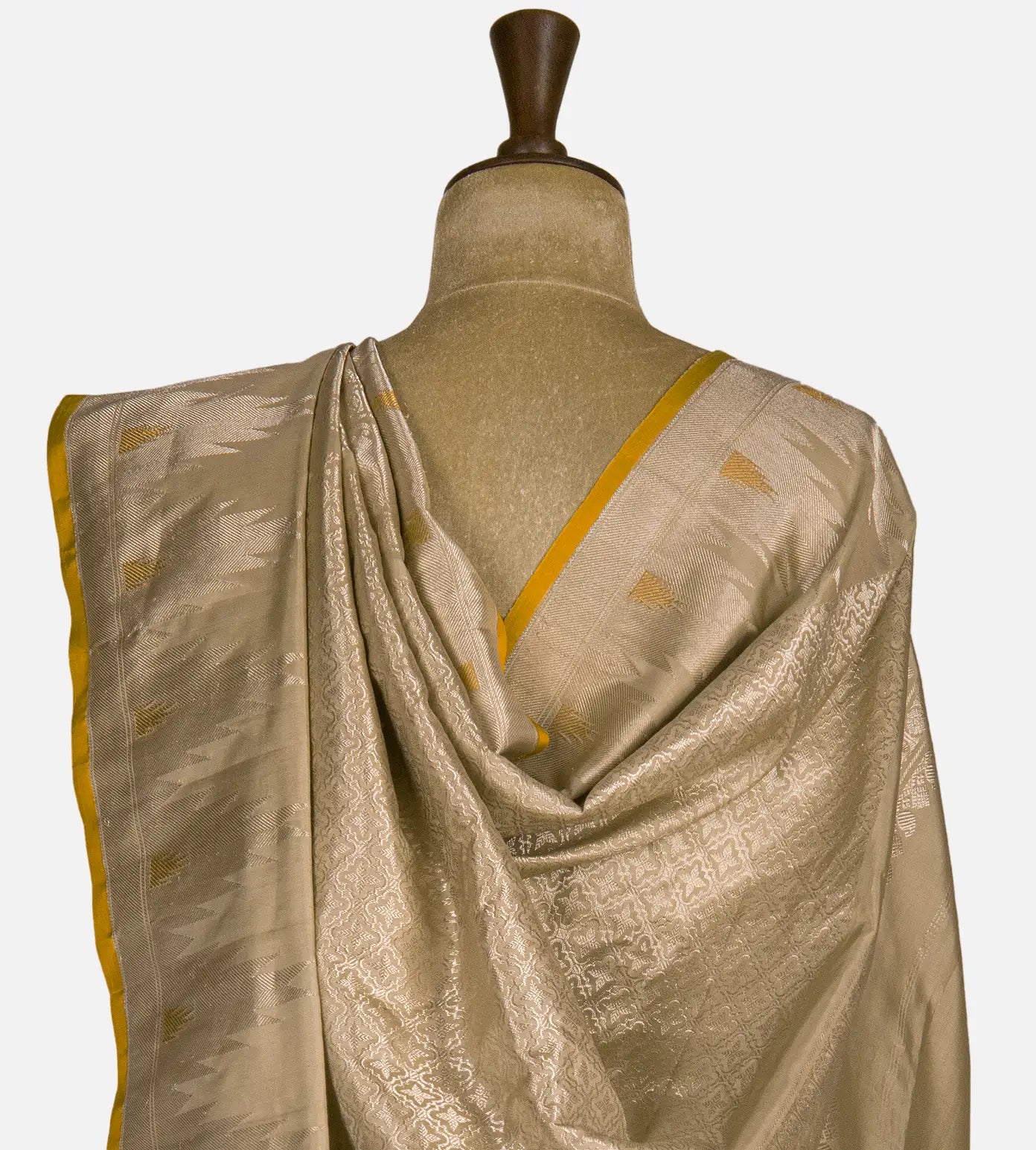 Beige Gadwal Silk Saree