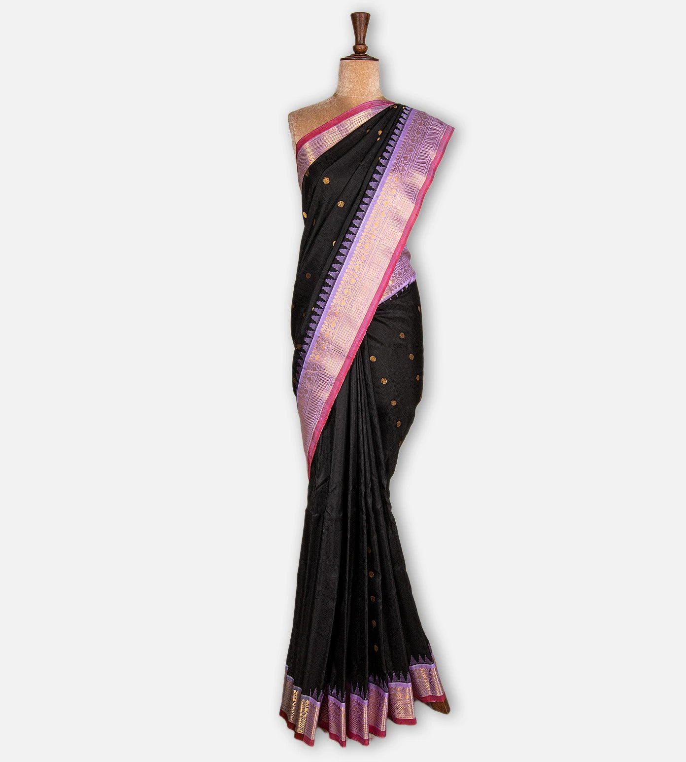 Black Gadwal Silk Saree