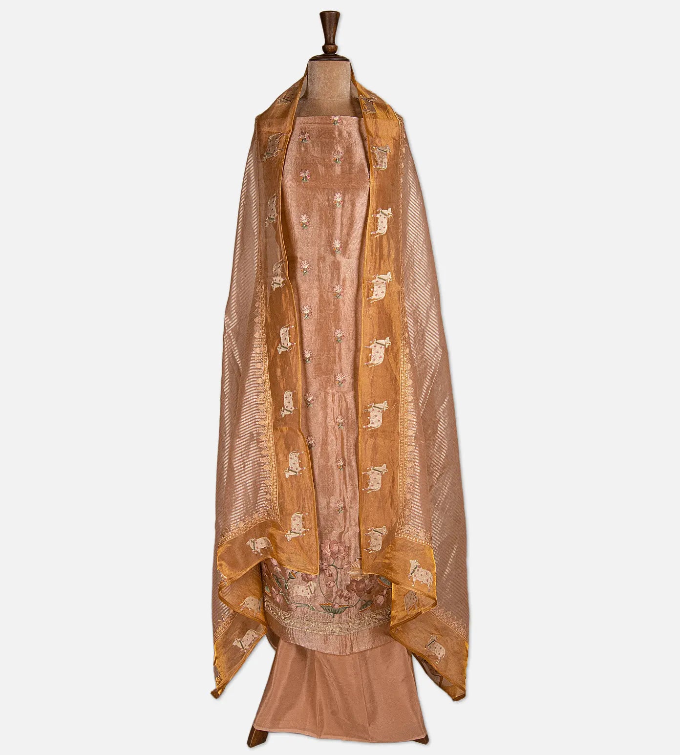 Peach Tissue Organza Salwar