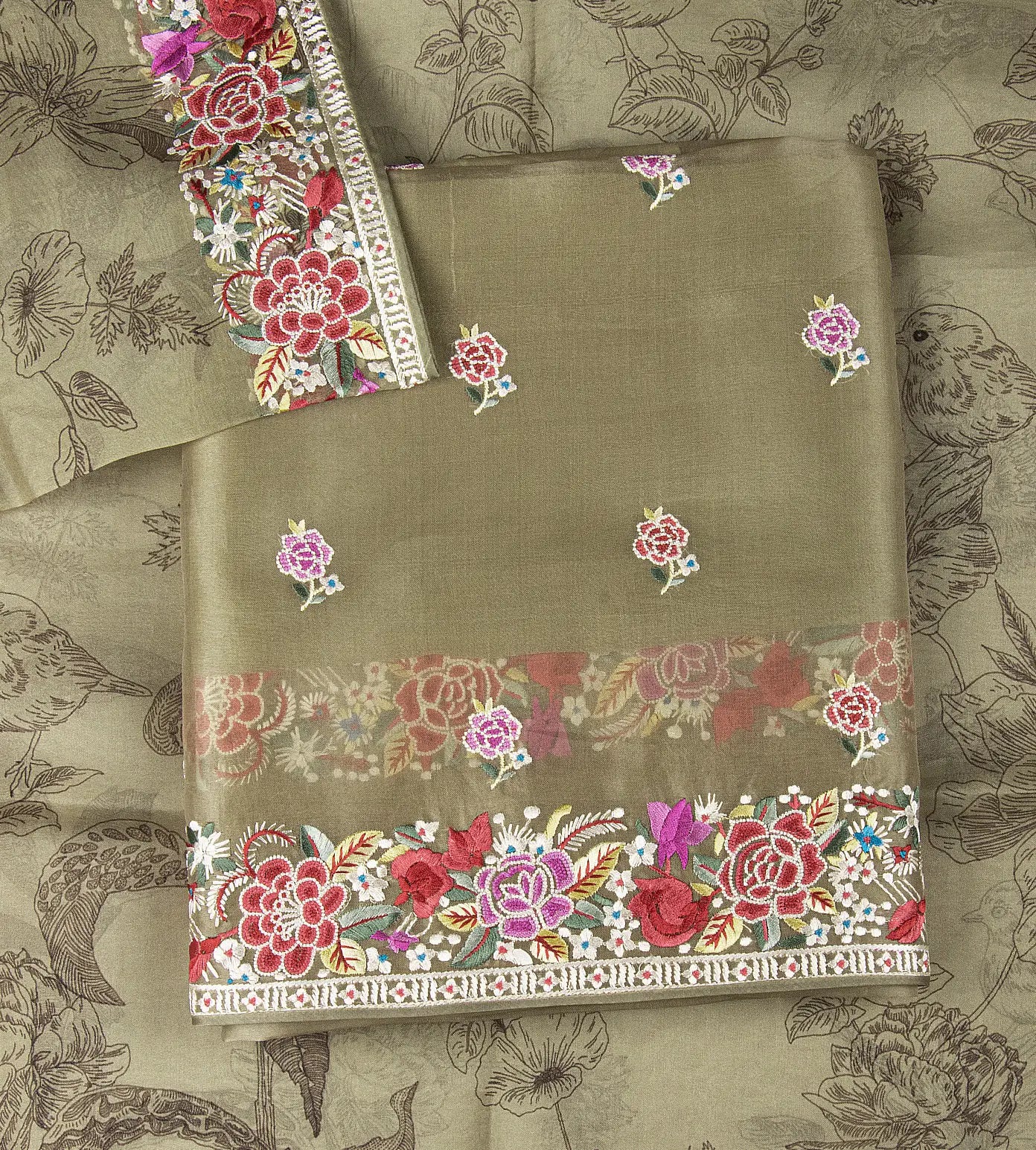 Olive Green Organza Salwar