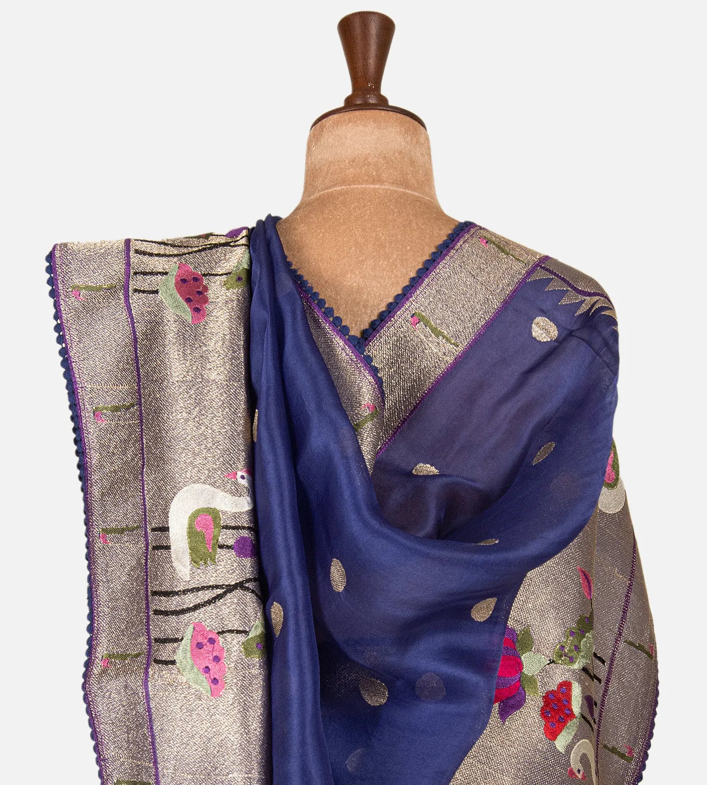 Light Blue Organza Embroidery Saree