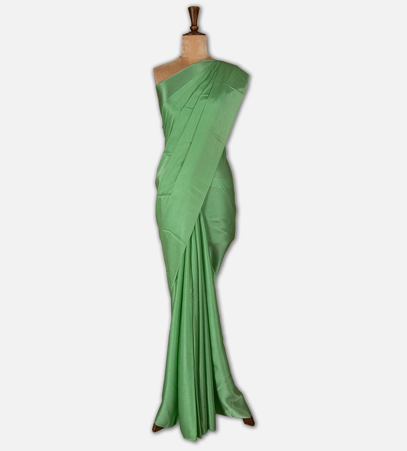 Green Satin Crepe Saree