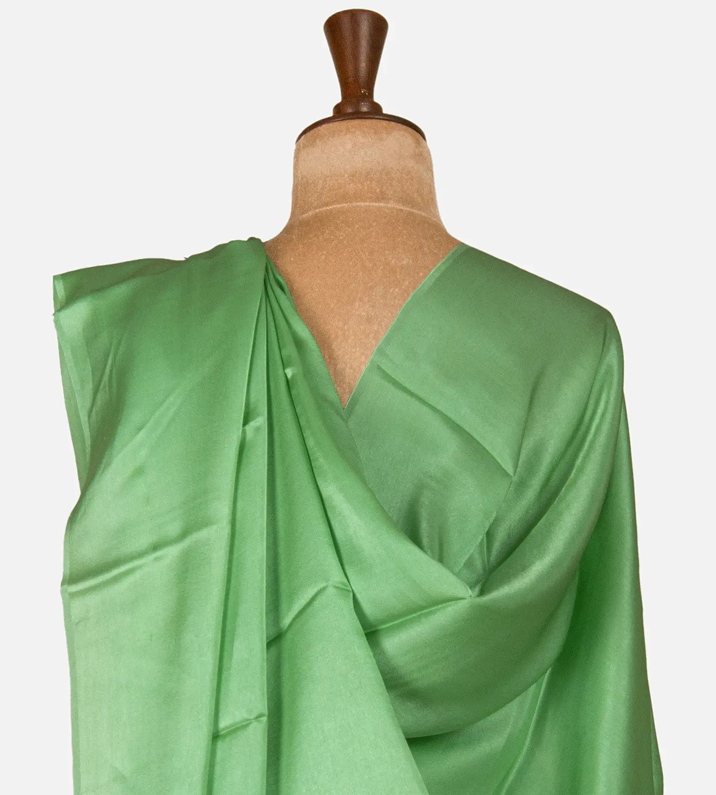 Green Satin Crepe Saree