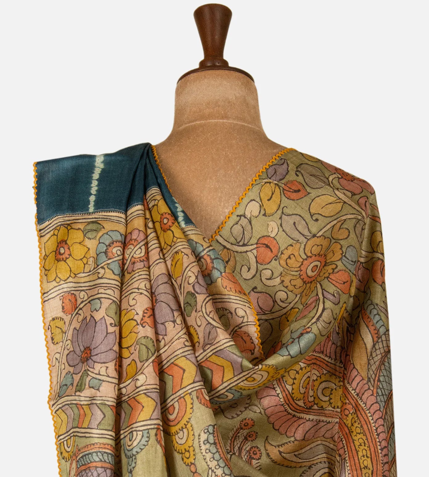 Blue Shibori Tussar Saree