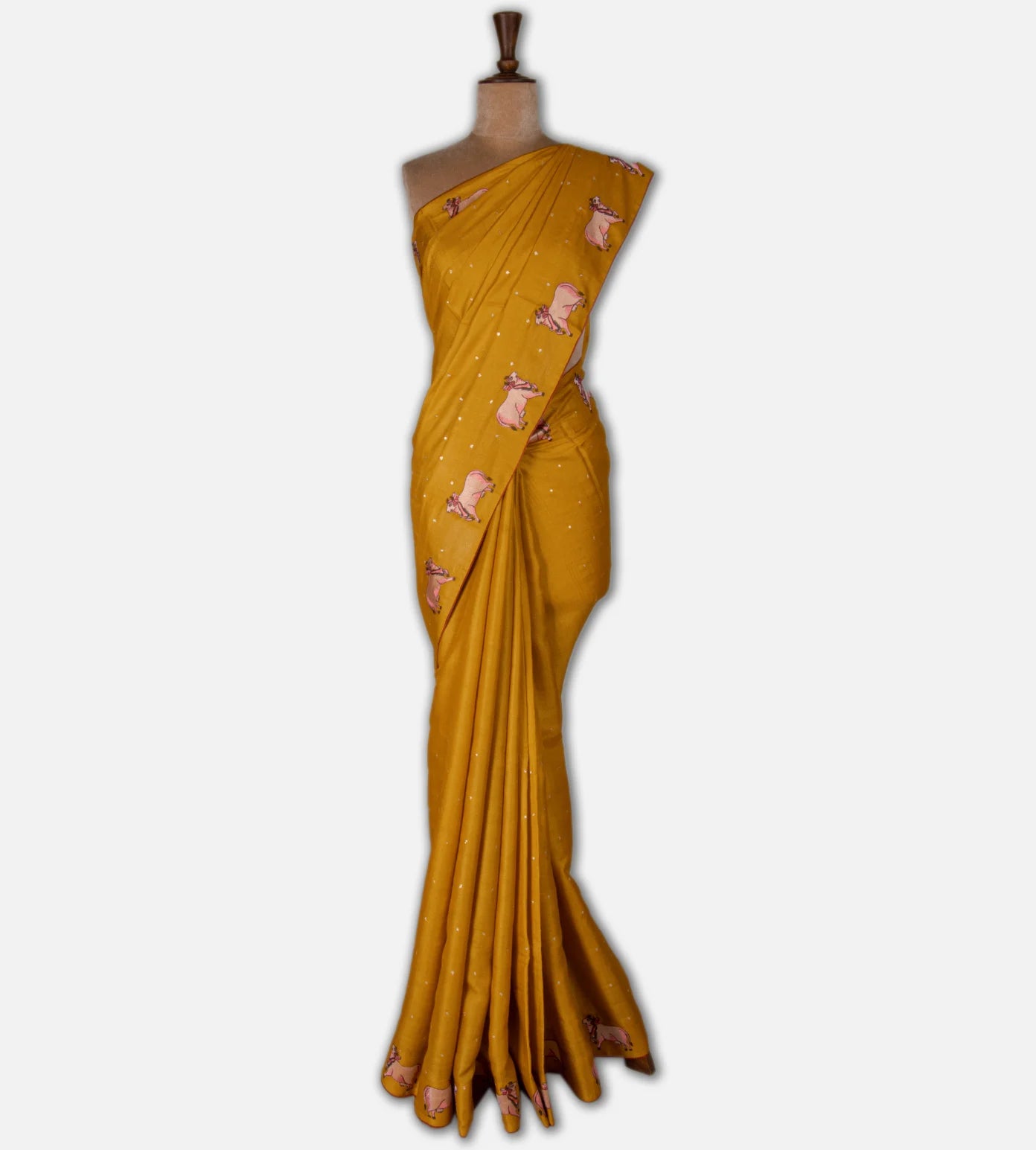 Yellow Tussar Saree
