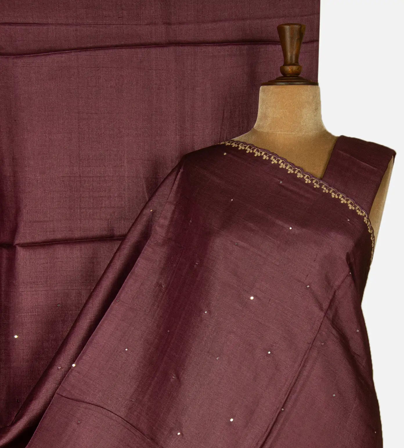 Aubergine Purple Tussar Saree