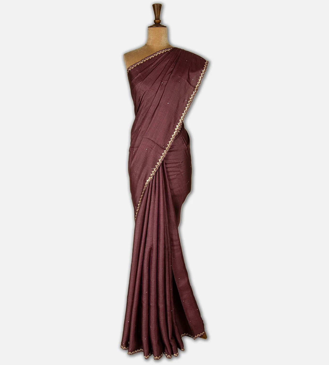 Aubergine Purple Tussar Saree