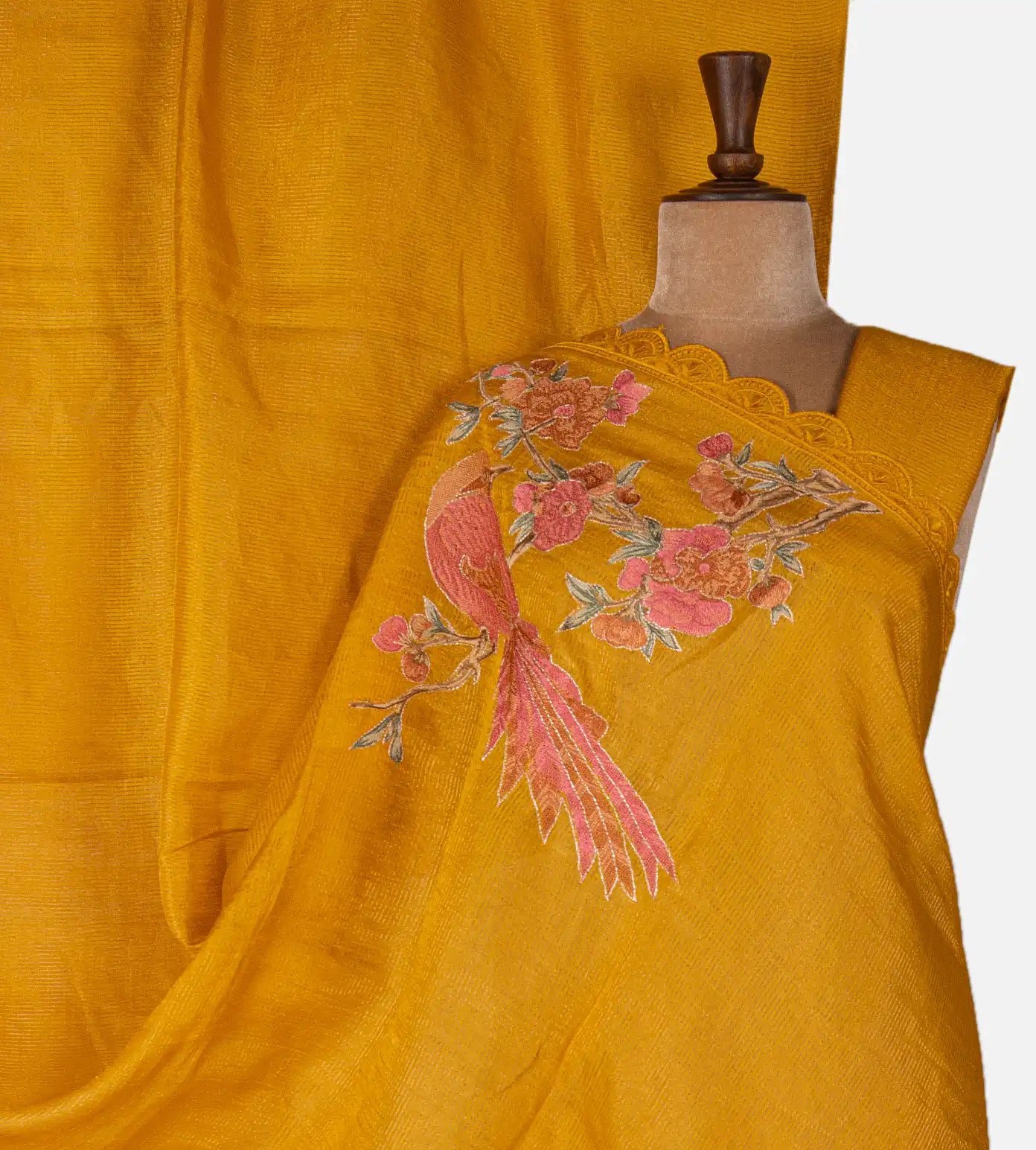 Yellow Tussar Saree