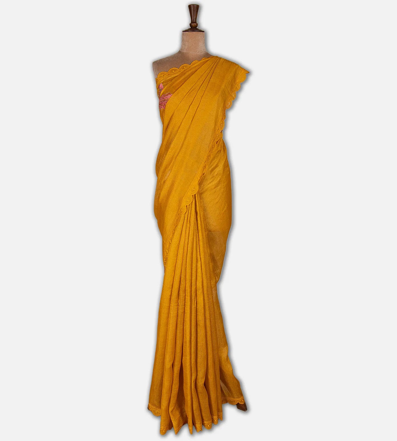 Yellow Tussar Saree