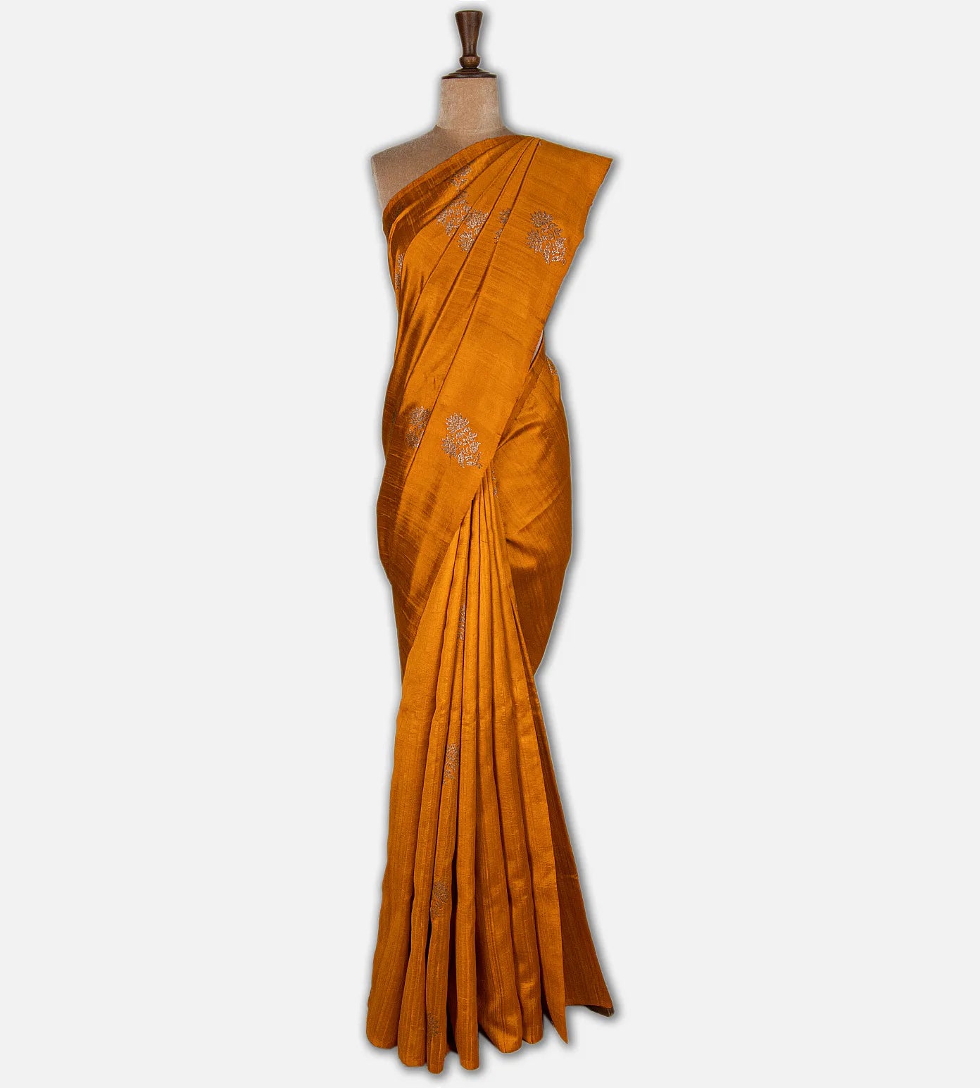 Tangerine Yellow Banarasi Tussar Saree