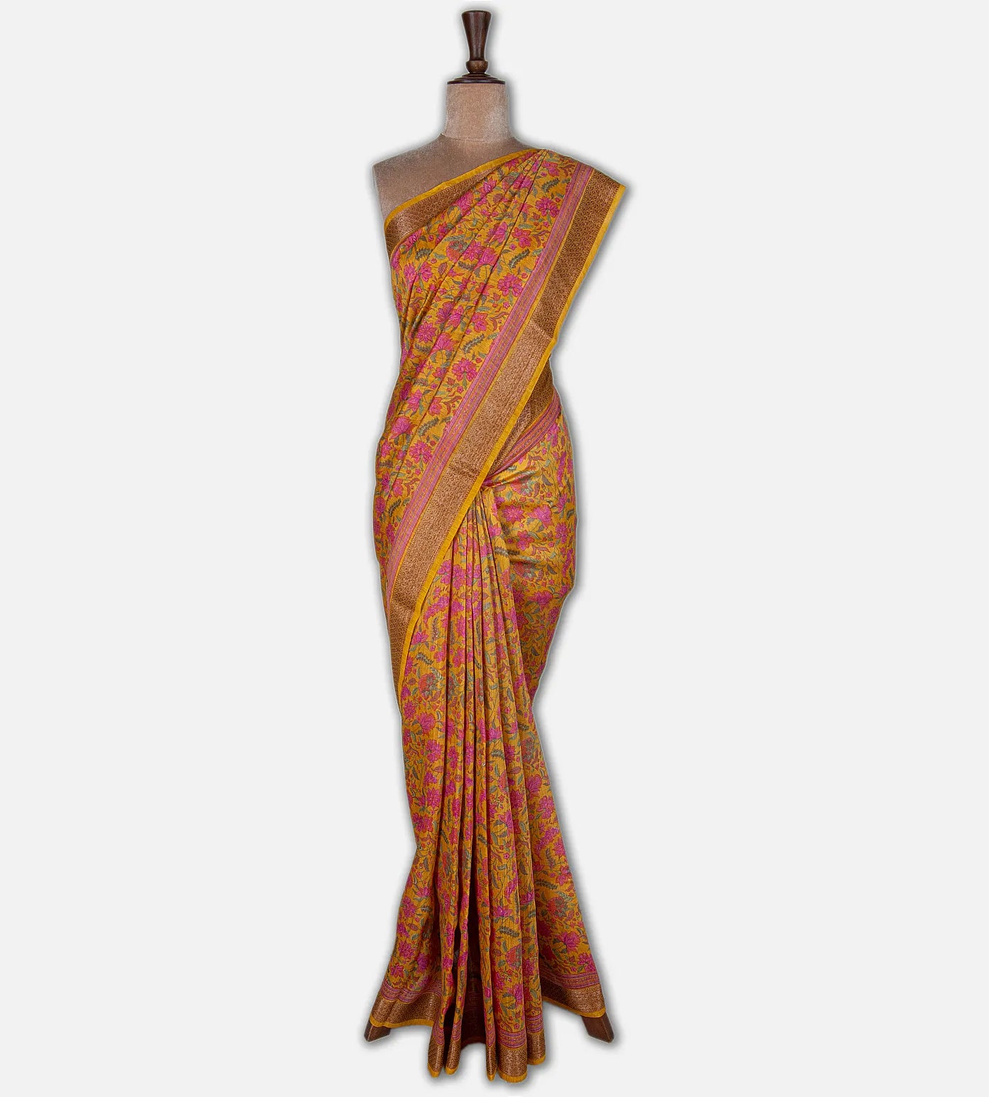 Yellow Moonga Tussar Saree