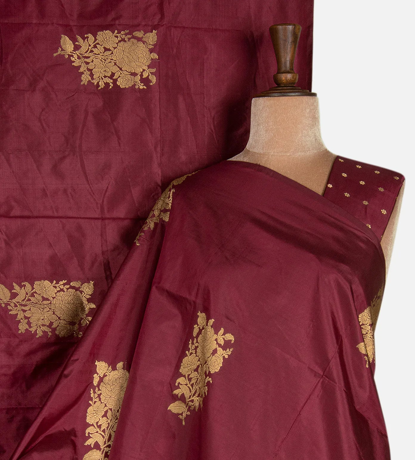 Maroon Banarasi Kattan Silk Saree