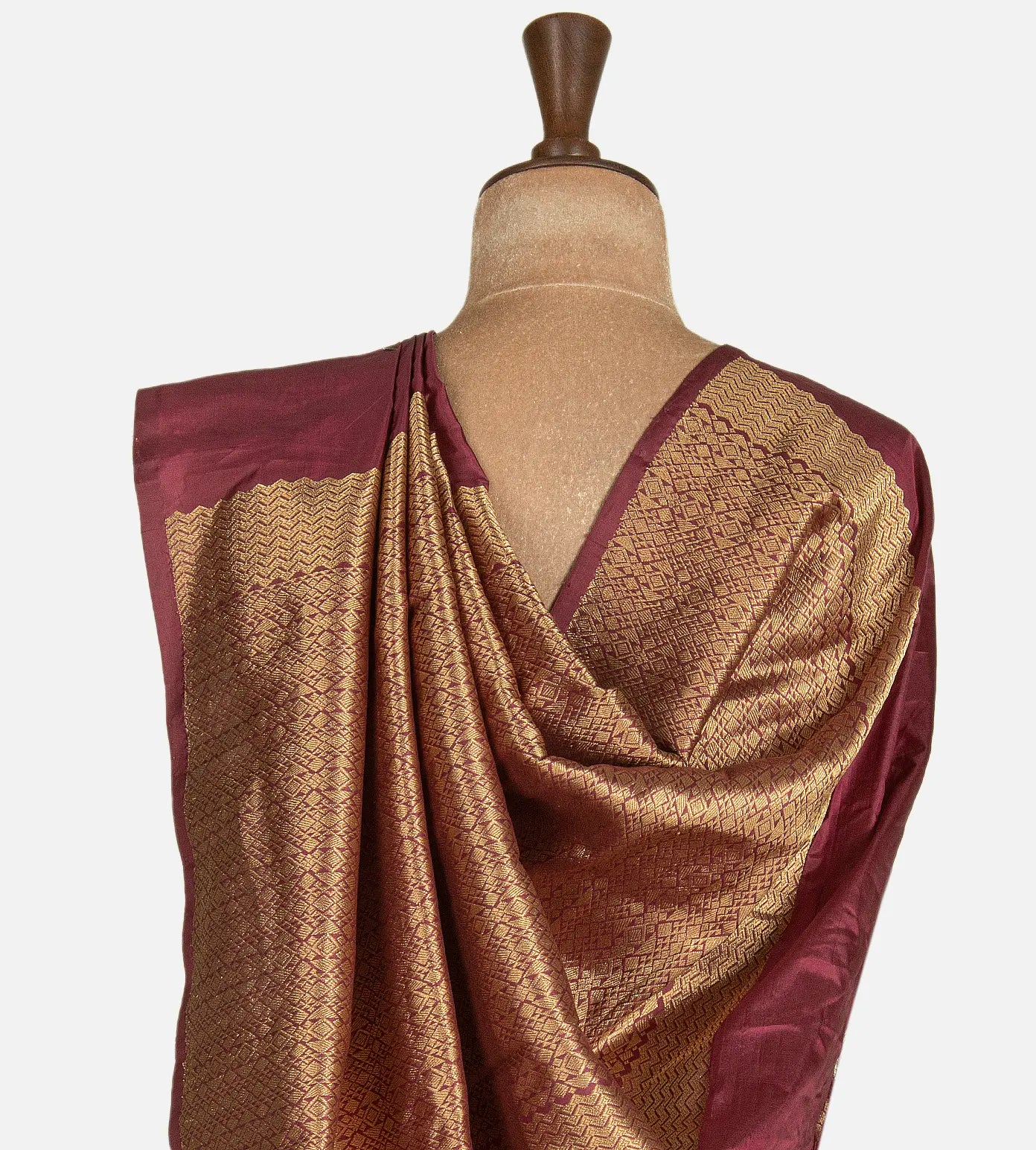 Maroon Banarasi Kattan Silk Saree