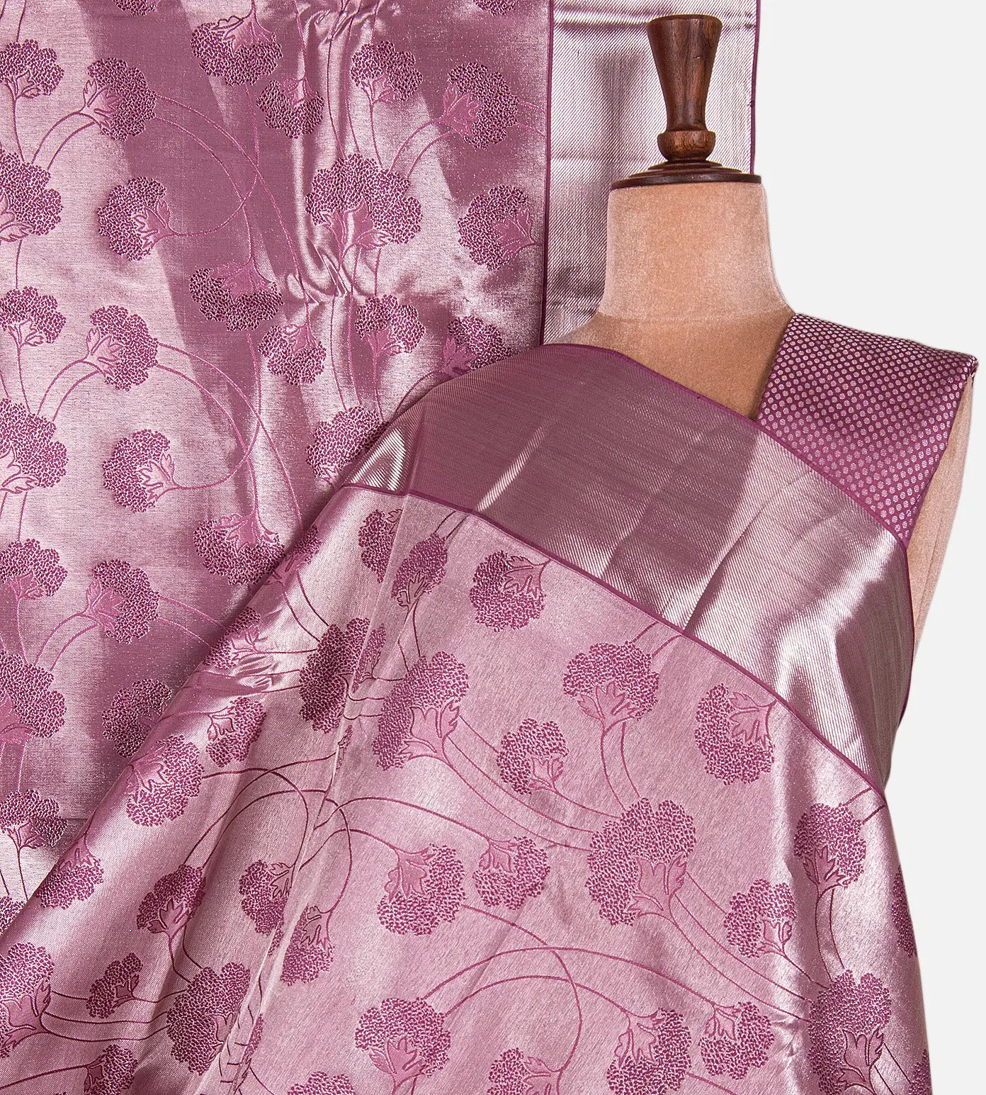 Onion Pink Kanchipuram Silk Saree