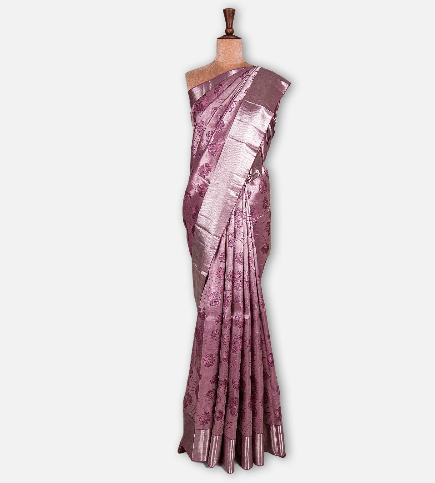 Onion Pink Kanchipuram Silk Saree